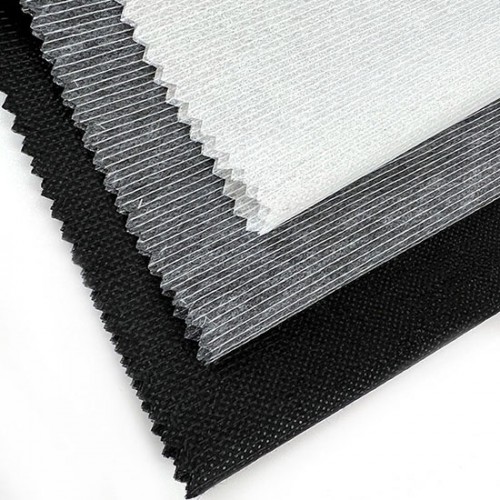 Non Woven Stitch Bonded Interlining, 40" x 100 Yards, White & Black & Grey