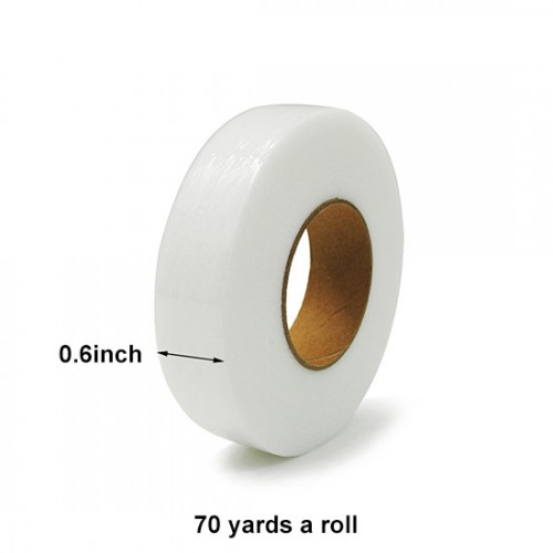 0.6 inch Iron On Hemming Tape, 70 Yards x 4 Rolls, White & Black