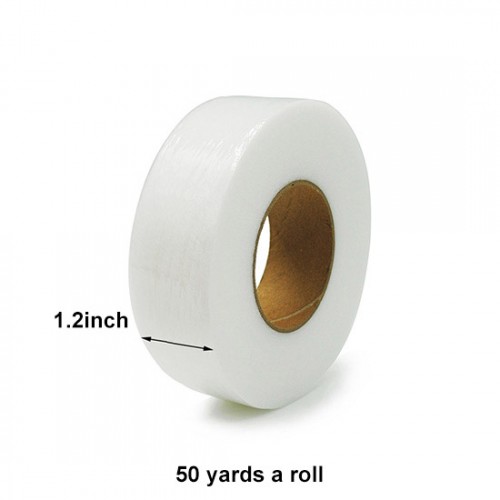 60gsm Iron On Hem Tape, 1.2 inch x 50 Yards x 1 Roll, White & Black