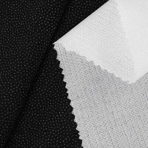 Medium Weight Woven Fusible Interfacing, 60" x 100 Yards, White & Black